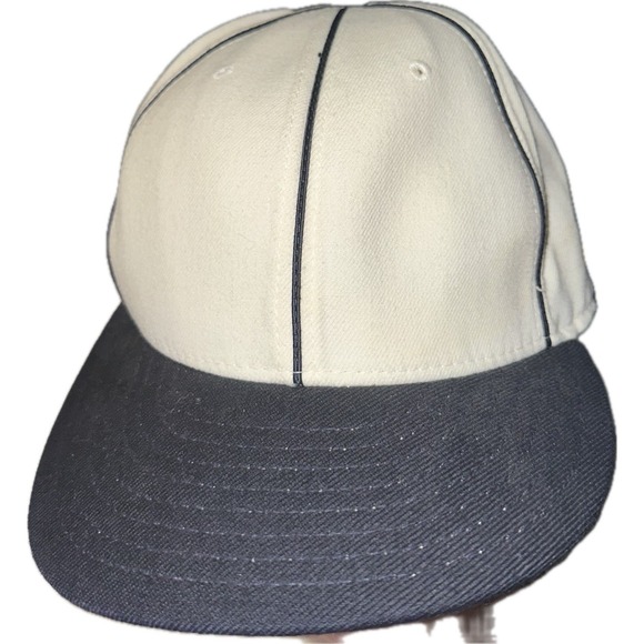 New Era Other - Vintage New York Yankees NY New Era Pinstripe No Logo Fitted Wool Hat 7 1/2 MLB